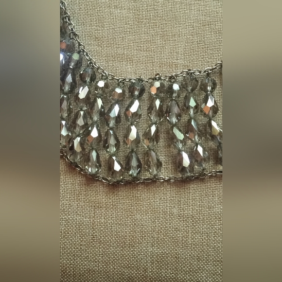 Swarovski Swan  "Mustang" Smokey Crystals Multi Strand Statement Vtg Necklace - Picture 9 of 14